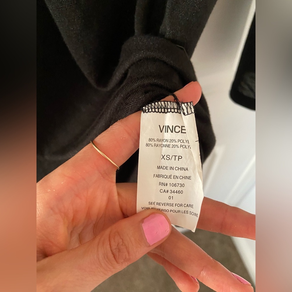 Vince. Sheer Contrast Long Sleeve Basic Flowy Top… - image 7